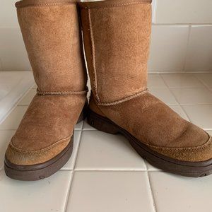UGG Womens Sz 6 Chestnut Ultimate with Rubber Sole